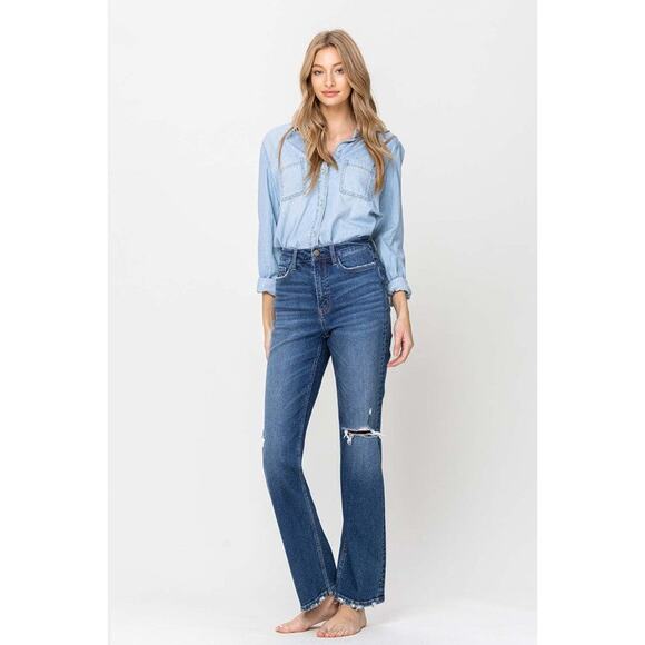 Flying Monkey Super High Rise Straight Leg Jeans - F4120 - Size 27 - Picture 8 of 13